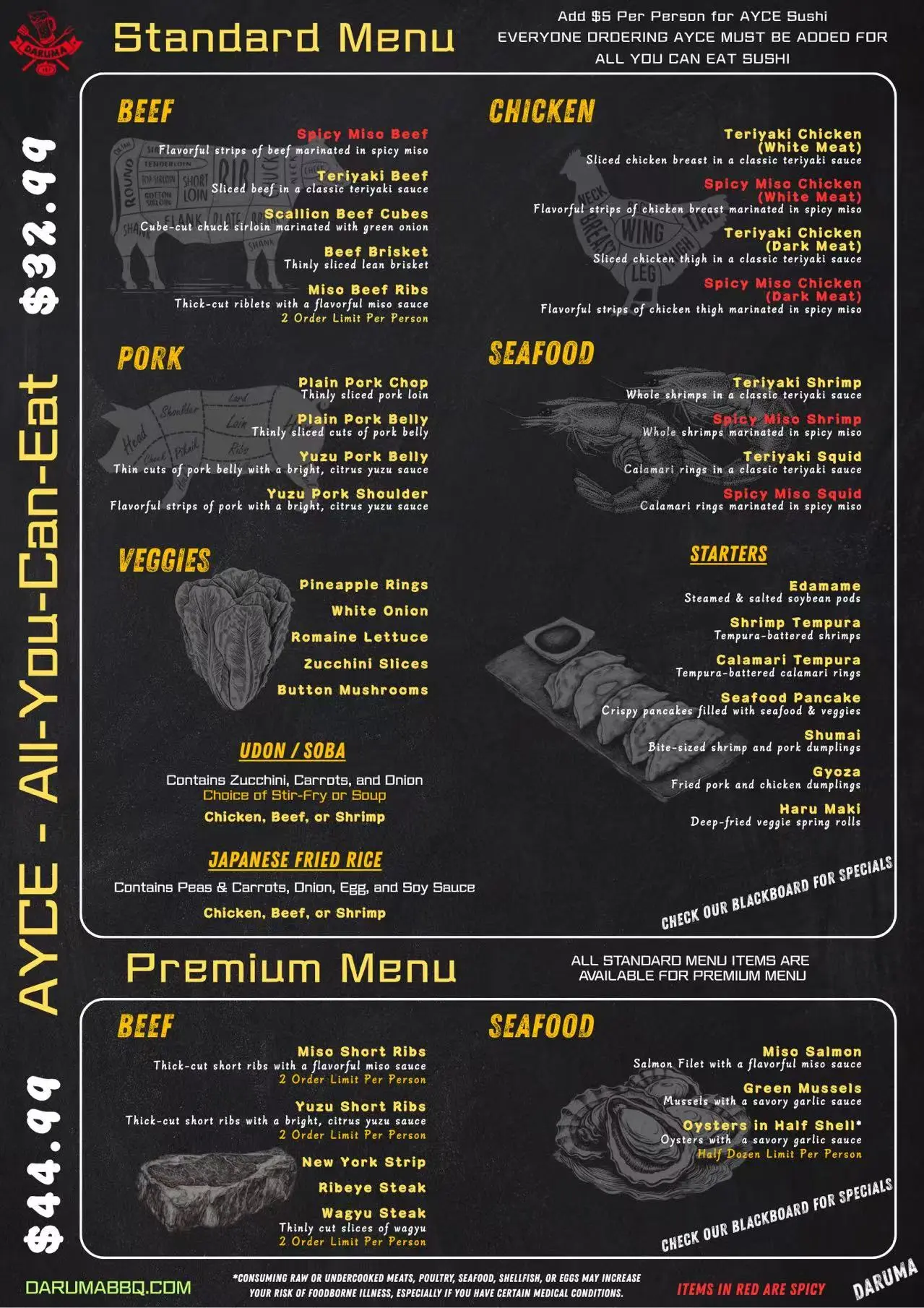 Daruma-BBQ & Sushi-AYCE-Asian-Restaurant-AYCE-Menu-Holyoke